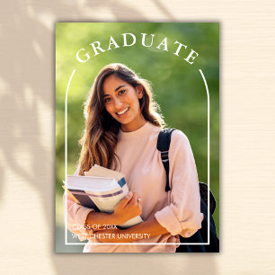Modern Simple Script Photo Graduation Invitation