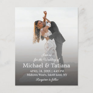 modern simple script photo wedding invitation