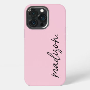 Modern Simple Script Trendy Stylish Blush Pink iPhone 13 Pro Case
