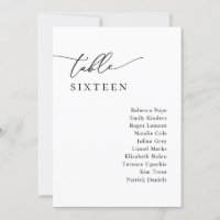Modern Simple Script Wedding Seating Chart Cards
