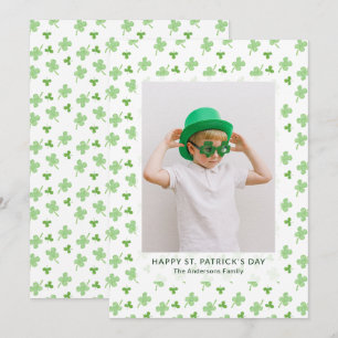 Modern Simple Shamrock St. Patrick's Day Photo  Holiday Card