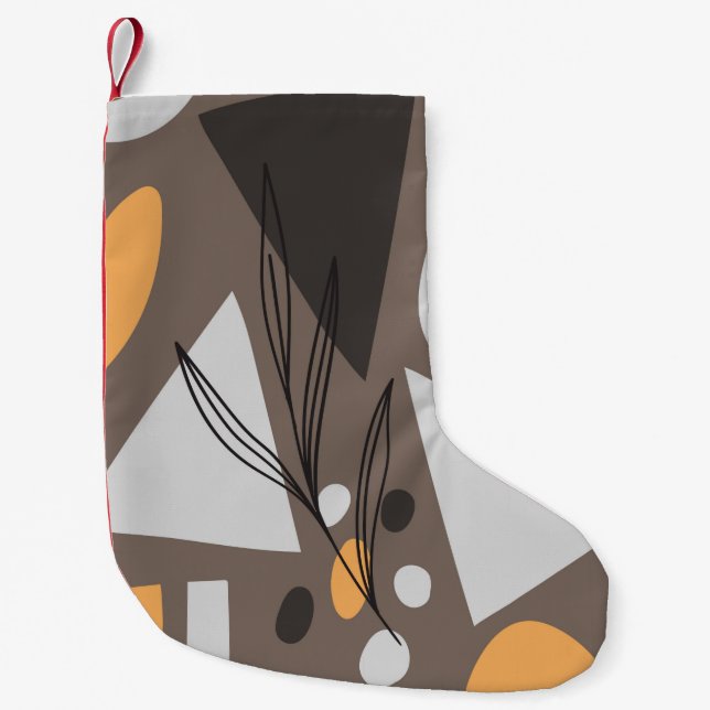 Modern simple shapes seamless pattern design. Scan Small Christmas Stocking (Front)