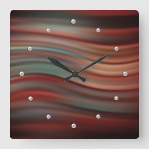 Modern simple silk satin texture design liquid flo square wall clock