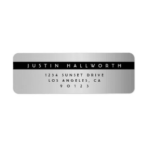 Modern Simple Silver Look Return Address