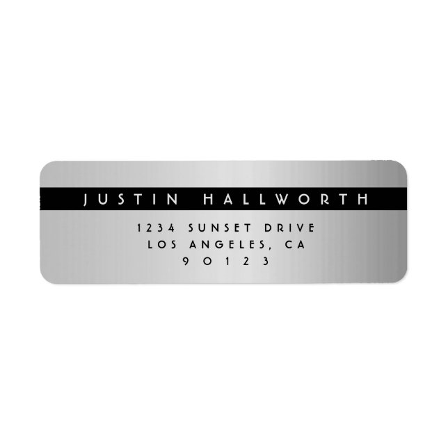 Modern Simple Silver Look Return Address (Front)