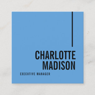 Modern Simple Sky Blue Minimalist Two Sided Square Business Card