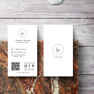 Modern Simple Social Media icons QR Code logo Business Card