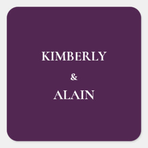 Modern Simple Solid Purple Wedding Envelope Seal