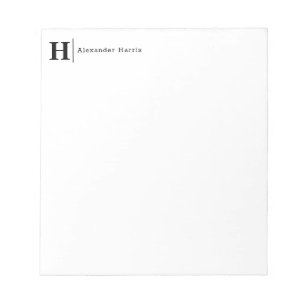 Modern Simple Split Line Business Monogram Black Notepad