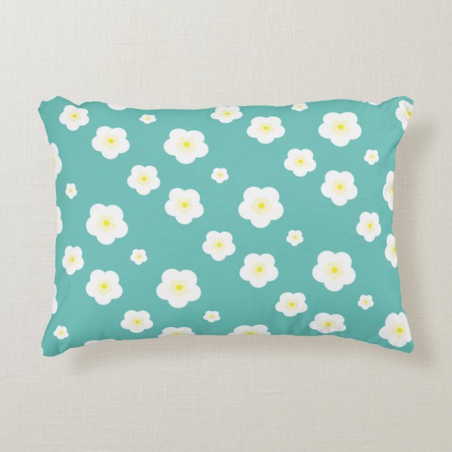 Modern Simple Spring Daisy flowers gradient  Accent Pillow (Front)