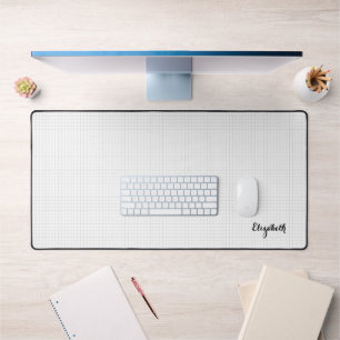 Modern Simple Squares Design Elegant Monogram Cool Desk Mat