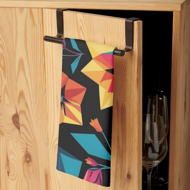 modern Simple Star geometric colourful pattern Kitchen Towel (Thirds Fold)