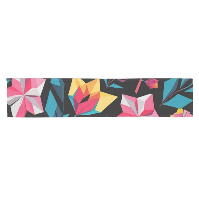 modern Simple Star geometric colourful pattern Short Table Runner (Horizontal)