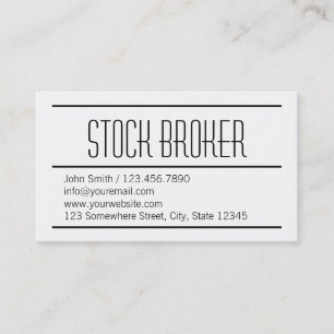 Modern Simple Stock Broker Business Card