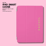 Modern Simple Stylish Hot Pink Magenta Monogram iPad Air Cover<br><div class="desc">Create your very own modern,  magenta toned iPad cover and protect your iPad in style.  Hot pink cover featuring gold tone bold and simple personalization that can be easily updated to any text you like.</div>