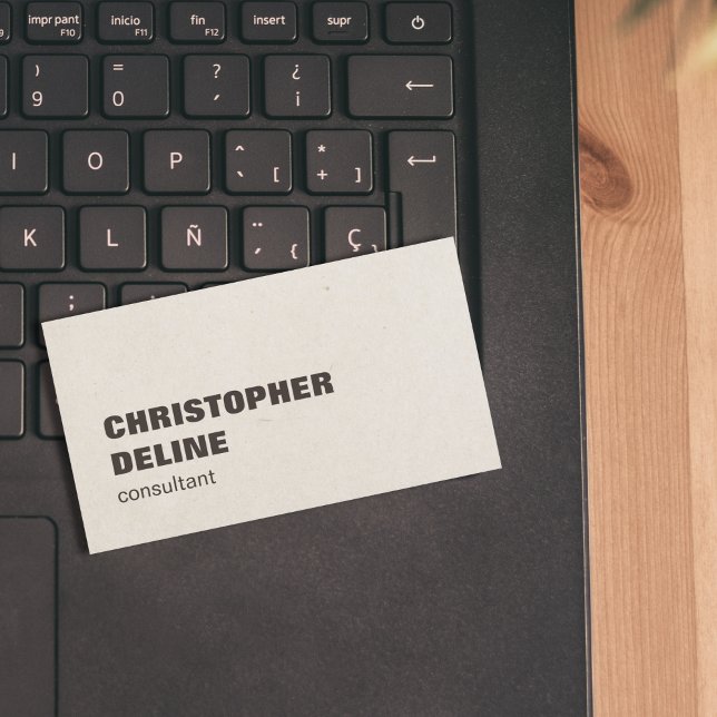 Modern Simple Stylish Paper Brown Consultant Business Card (Creator Uploaded)