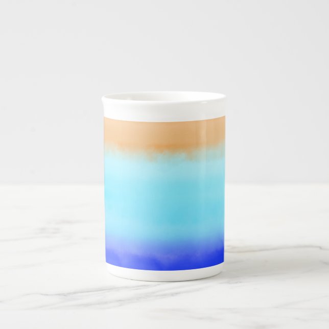 Modern simple sunset Rainbow colorful gradient  Bone China Mug (Front)