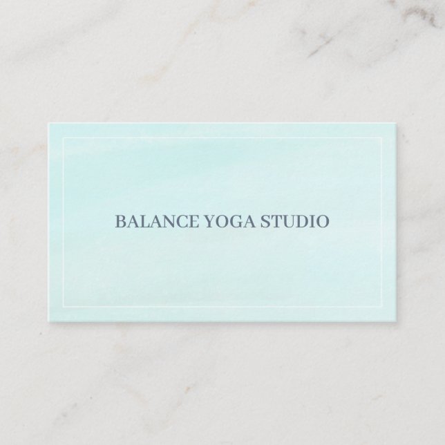 Modern Simple Teal Watercolor Background Business Card (Front)