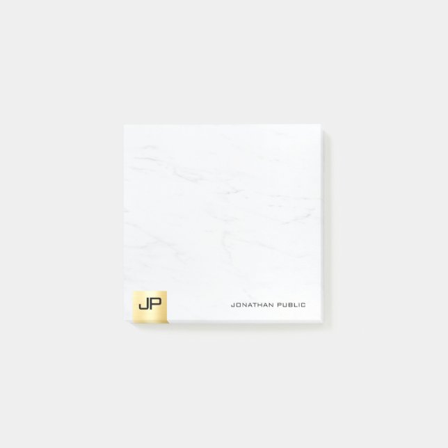 Modern Simple Template Elegant Gold And Marble Post-it Notes (Front)