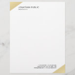 Modern Simple Template Elegant Gold And White Letterhead<br><div class="desc">Modern Simple Template Elegant Gold And White Letterhead.</div>