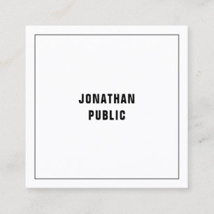 Modern Simple Template Elegant Professional Square Business Card