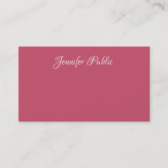 Modern Simple Template Elegant Red Professional Business Card (Front)