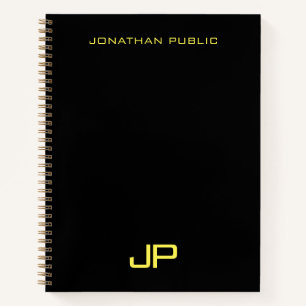 Modern Simple Template Monogram Initial Name Notebook