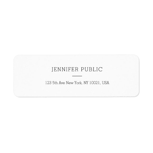 Modern Simple Template Personalized Return Address (Front)
