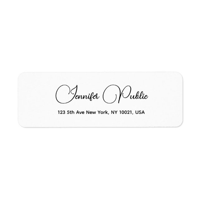 Modern Simple Template Typography Return Address (Front)