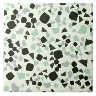 Modern Simple Terrazzo White Aqua Tile