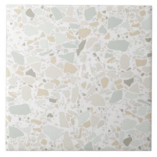 Modern Simple Terrazzo White Tile