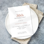 Modern Simple Text Blush Pink 30th Birthday Invitation<br><div class="desc">Modern Simple Text Blush Pink 30th Birthday. Simple elegance for your thirtieth invites. Change colours of text and backgrounds if you so wish via the edit further option.</div>