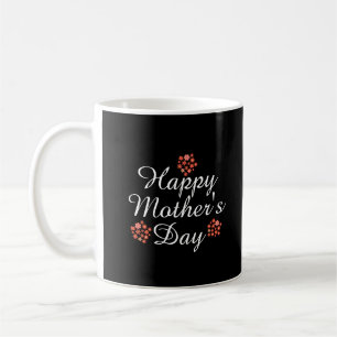 modern simple text happy mother's day peach floral coffee mug