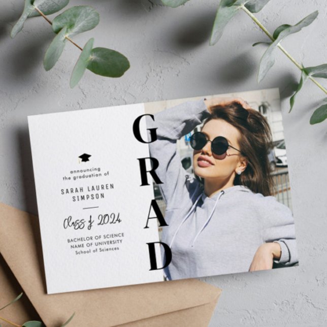 modern simple text photo graduation announcement (Creator Uploaded)