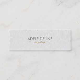Modern Simple Texture White Consultant Mini Business Card