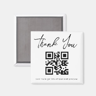 modern simple thank you business qr code  magnet