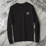 Modern Simple Three Letter Monogram Typography  Embroidered Long Sleeve T-Shirt<br><div class="desc">Modern simple 3 letter monograms on the front and nape.</div>