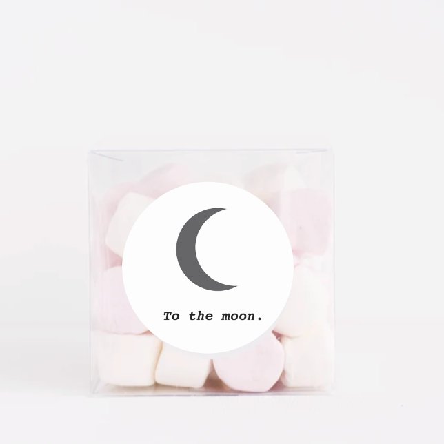 Modern Simple To the Moon Quote Classic Round Sticker (Creator Uploaded)