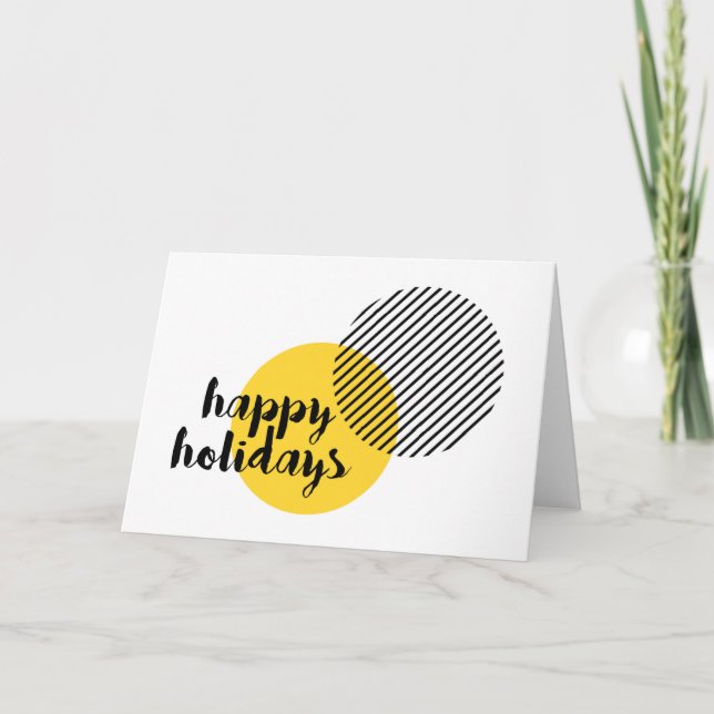 Modern, simple, trendy design of "Happy Holidays" Card (Front)
