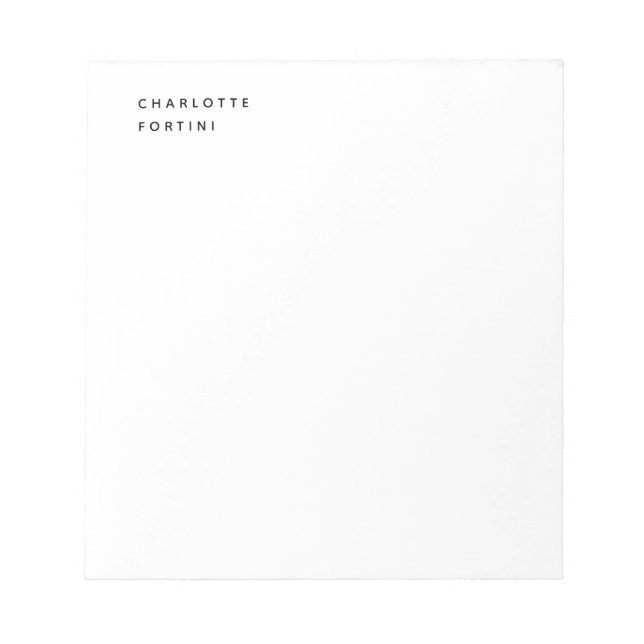 Modern Simple Trendy Minimalist  Notepad (Front)