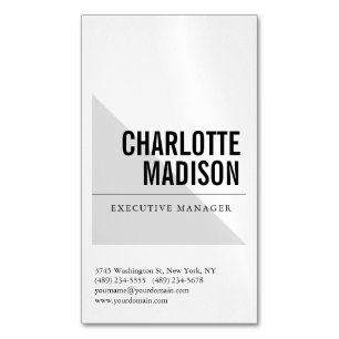 Modern Simple Trendy Minimalist Plain Magnetic Business Card