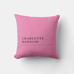Modern Simple Trendy Minimalist Plain Pink Throw Pillow
