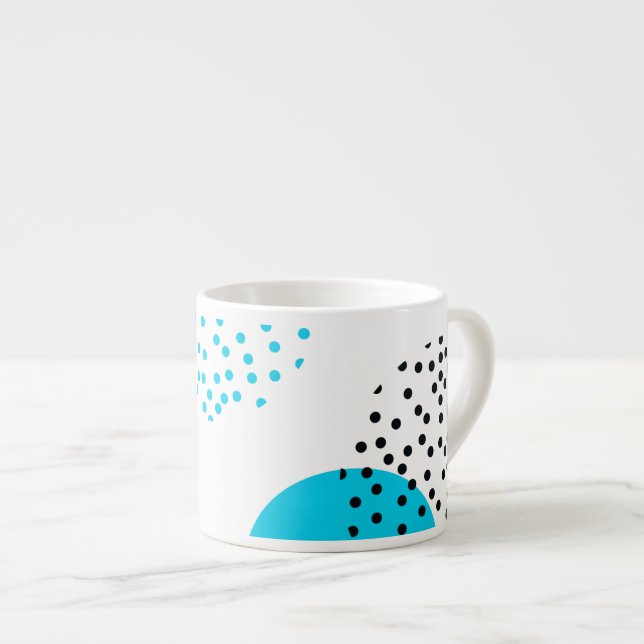 Modern, simple, trendy, urban circle graphic espresso cup (Front Right)