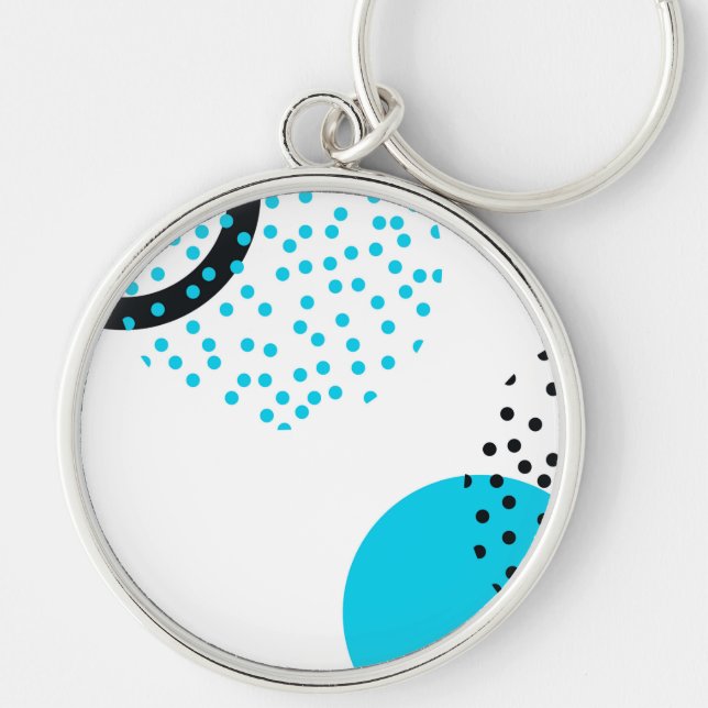 Modern, simple, trendy, urban circle graphic keychain (Front)