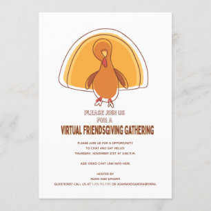 Modern Simple Turkey Virtual Friendsgiving Invitation