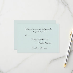 Modern Simple Turquoise Party RSVP Invitation Card