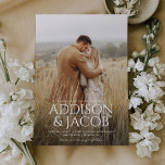 Modern Simple Type Names Photo Wedding Invitation<br><div class="desc">Modern Simple Type Names Photo Wedding Invitation showcases your full size engagement photo to announce your upcoming wedding. Modern typography creates an elegant and minimal invitation.</div>