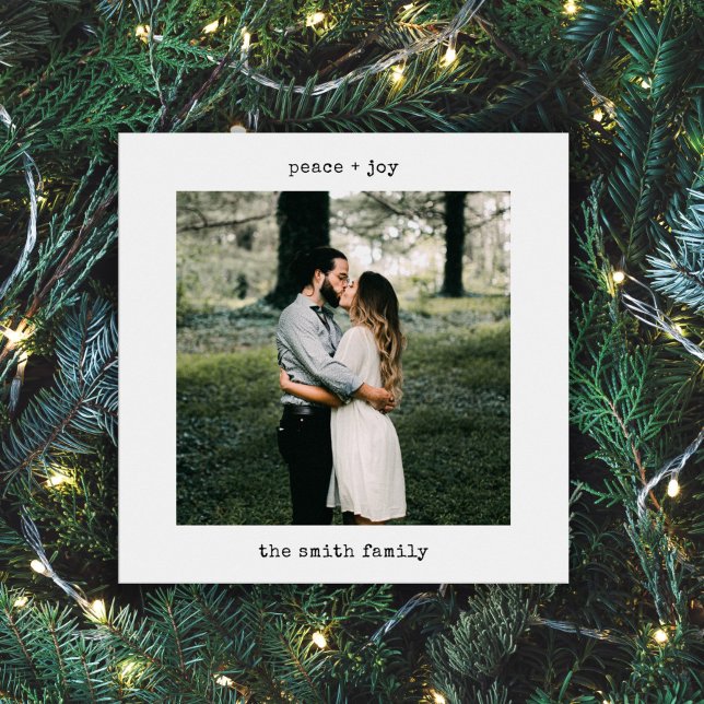 Modern Simple Typewriter Merry Christmas Photo Holiday Card (Creator Uploaded)