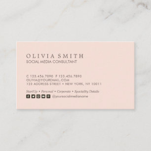 Modern Simple Typo Blush Multi Social Media Business Card