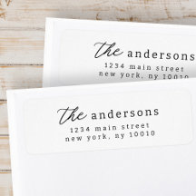 Modern Simple Typographie Adresse de retour